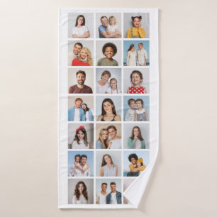 Create Your Own 21 Photo Collage  Bath Towel