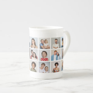 Create Your Own 21 Photo Collage  Bone China Mug