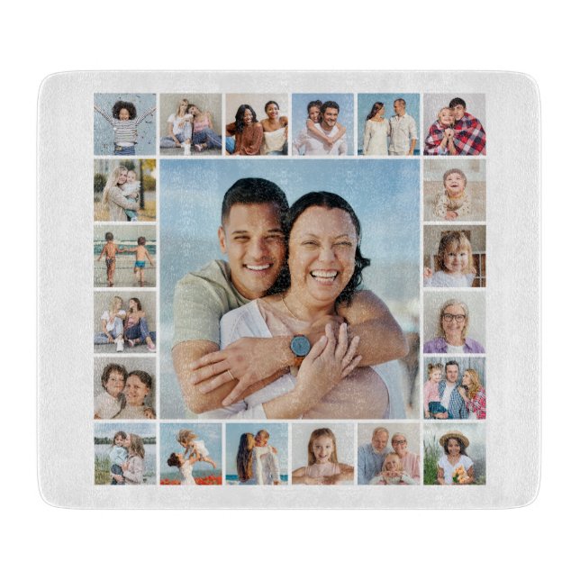 Create Your Own 21 Photo Collage Cutting Board (Front)