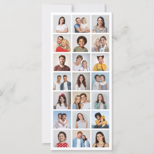Create Your Own 21 Photo Collage Editable Color Card (Front)