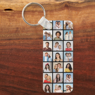 Create Your Own 21 Photo Collage Editable Color Key Ring