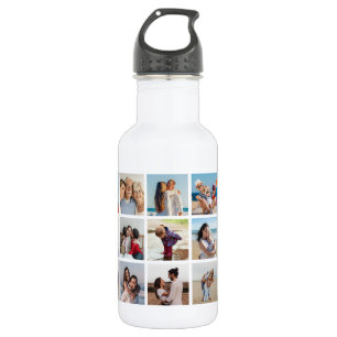 Create Your Own 21 Photo Collage Editable Colour 532 Ml Water Bottle