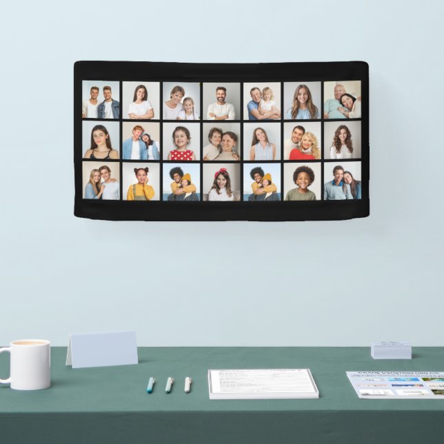 Create Your Own 21 Photo Collage Editable Colour Banner (Tradeshow)