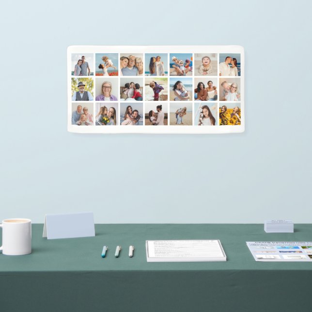 Create Your Own 21 Photo Collage Editable Colour  Banner (Tradeshow)