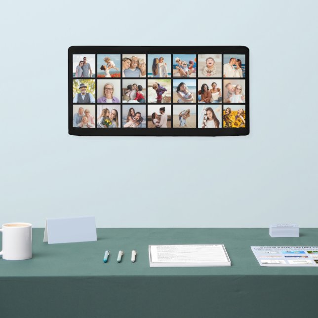 Create Your Own 21 Photo Collage Editable Colour Banner (Tradeshow)