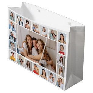 Create Your Own 21 Photo Collage Editable Colour Large Gift Bag