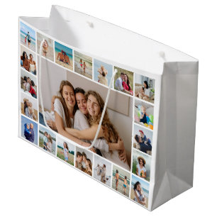 Create Your Own 21 Photo Collage Editable Colour Large Gift Bag
