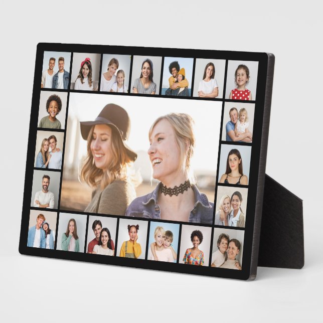 Create Your Own 21 Photo Collage Editable Colour Plaque (Side)