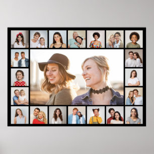 Create Your Own 21 Photo Collage Editable Colour Poster
