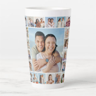 Create Your Own 21 Photo Collage Latte Mug
