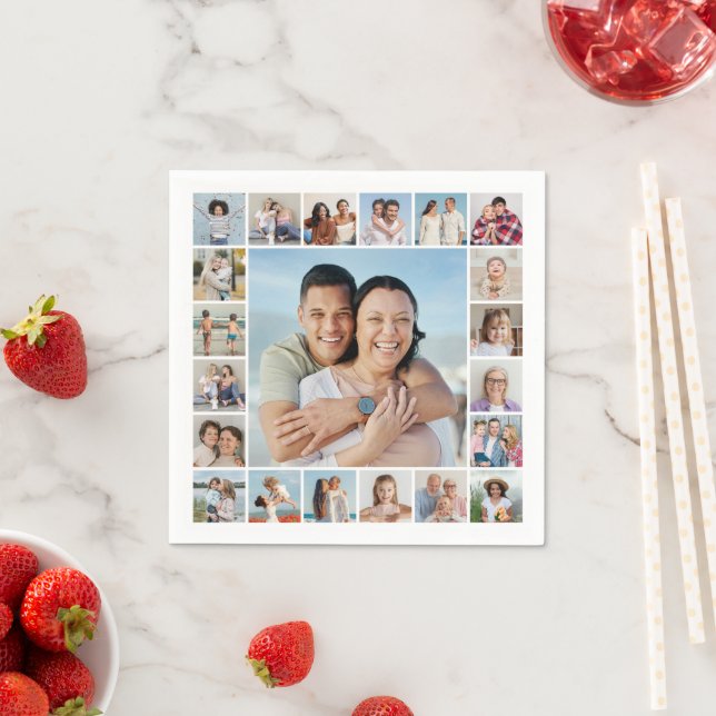 Create Your Own 21 Photo Collage Napkin (Insitu)