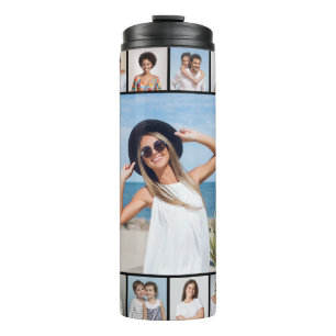 Create Your Own 21 Photo Collage Thermal Tumbler