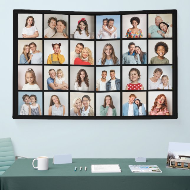 Create Your Own 24 Photo Collage Editable Colour Banner (Tradeshow)