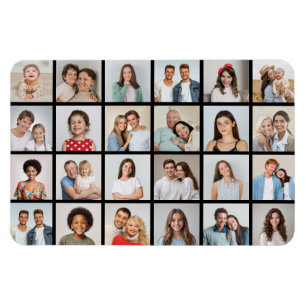 Create Your Own 24 Photo Collage Editable Colour Magnet