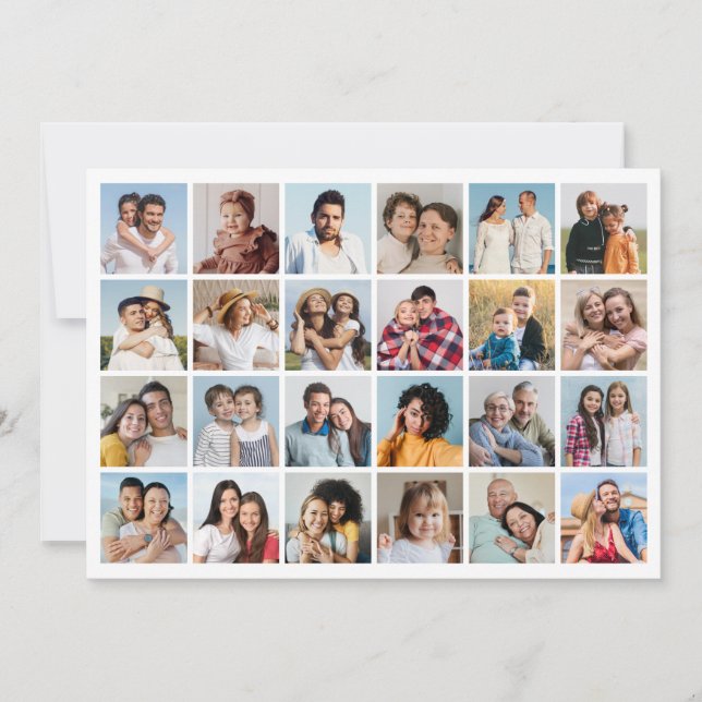 Create Your Own 24 Photo Collage Greeting Card (Front)