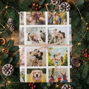 Create Your Own 24 Photo Collage Wrapping Paper Sheet