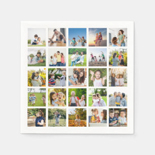 Create Your Own 25 Photo Collage Editable Napkin