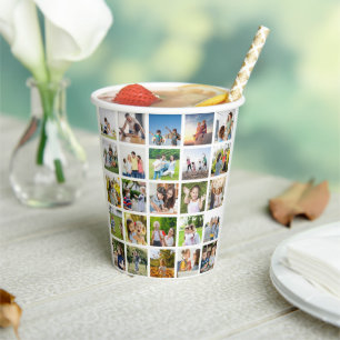 Create Your Own 25 Photo Collage Editable Paper Cups