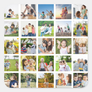 Create Your Own 25 Photo Collage Editable Square Sticker