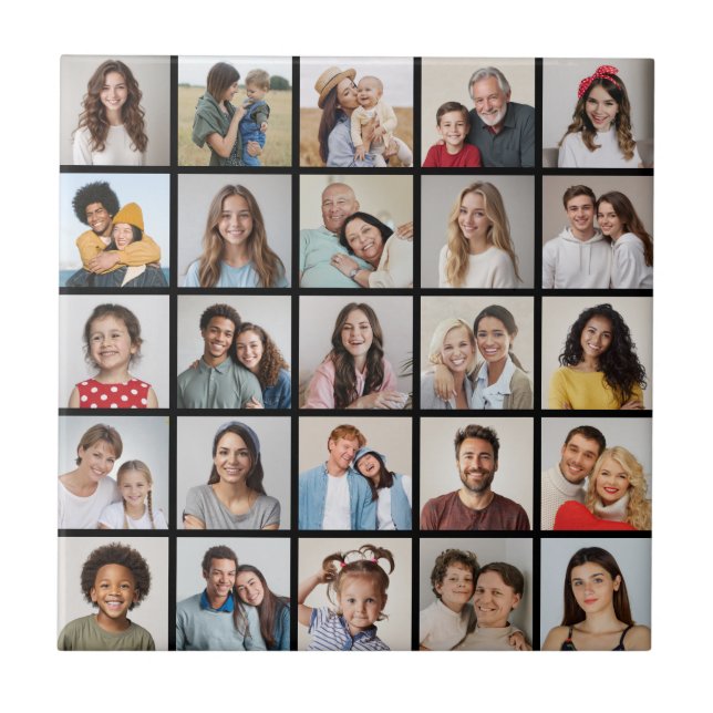 Create Your Own 25 Photo Collage Tile (Front)