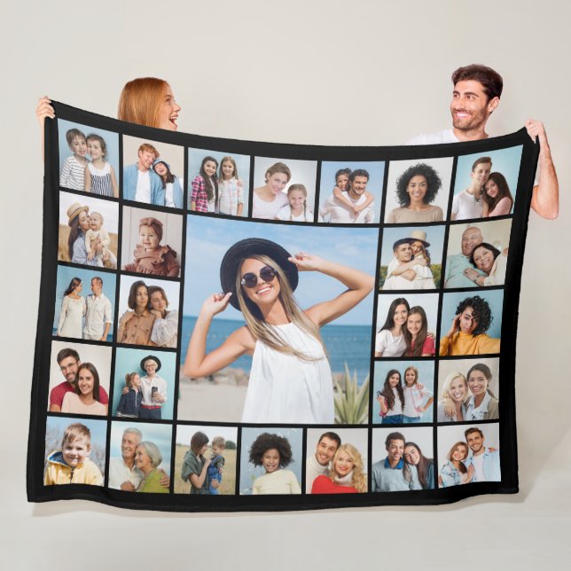 Create Your Own 27 Photo Collage Fleece Blanket (In Situ)