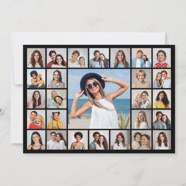 Create Your Own 27 Photo Collage Greeting Card (Front)