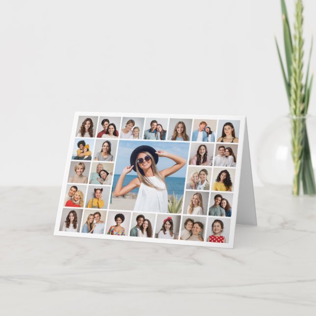 Create Your Own 27 Photo Collage Greeting Card (Front)