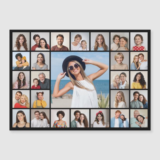 Create Your Own 27 Photo Collage Magnetic Card (Front)