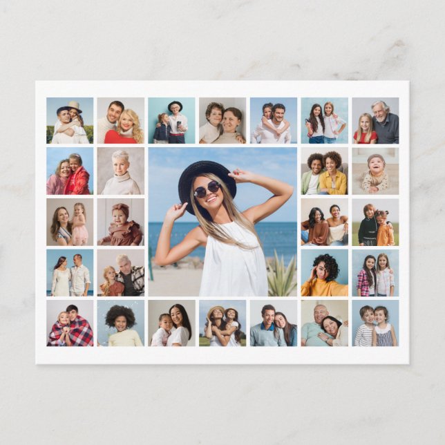 Create Your Own 27 Photo Collage Postcard (Front)