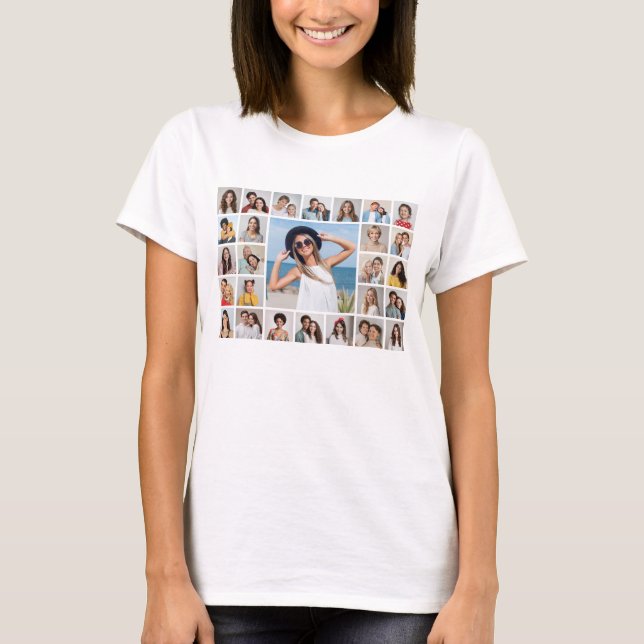 Create Your Own 27 Photo Collage  T-Shirt (Front)