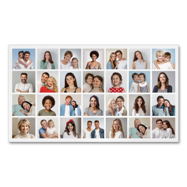 Create Your Own 28 Photo Collage Pack of 25 Magnetic Business Card (Front)