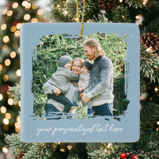 Create Your Own 2 Photo Ceramic Ornament