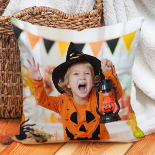 Create Your Own 2 Photo Halloween Child Grandchild Cushion