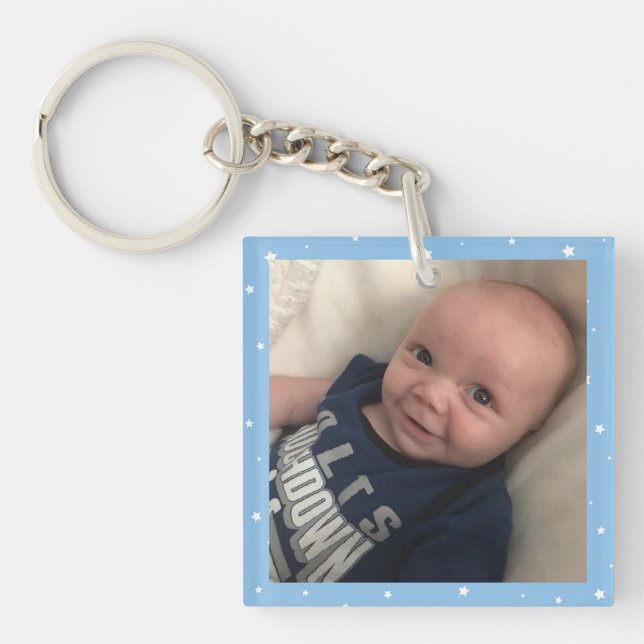 Create Your Own 2 Photo Little Boy Acrylic Key Ring (Front)