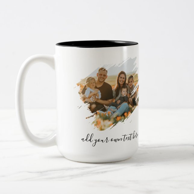 Create Your Own 2 Photo Two-Tone Coffee Mug (Left)