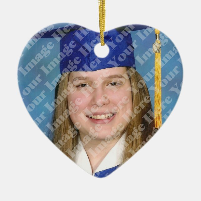 Create Your Own 2 Sided Heart Photo Keepsake Ceramic Tree Decoration (Front)