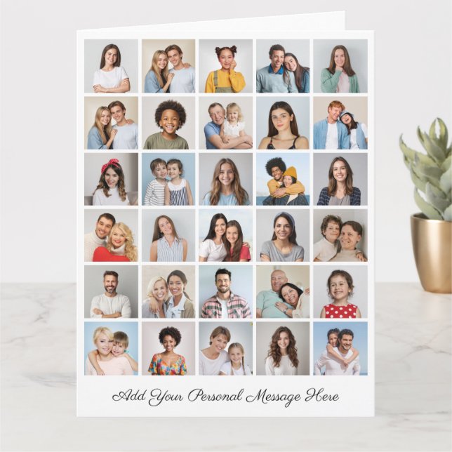 Create Your Own 30 Photo Collage Add Your Greeting Card (Small Plant)