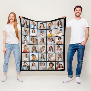 Create Your Own 30 Photo Collage Fleece Blanket