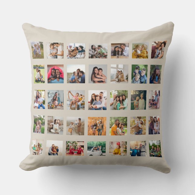Create Your Own 35 Photo Collage Cushion (Front)