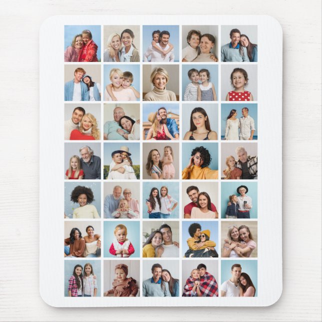 Create Your Own 35 Photo Collage Editable Colour  Mouse Pad (Front)