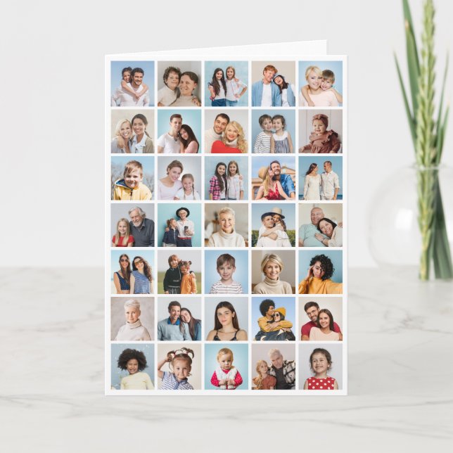 Create Your Own 35 Photo Collage Folded Card (Front)