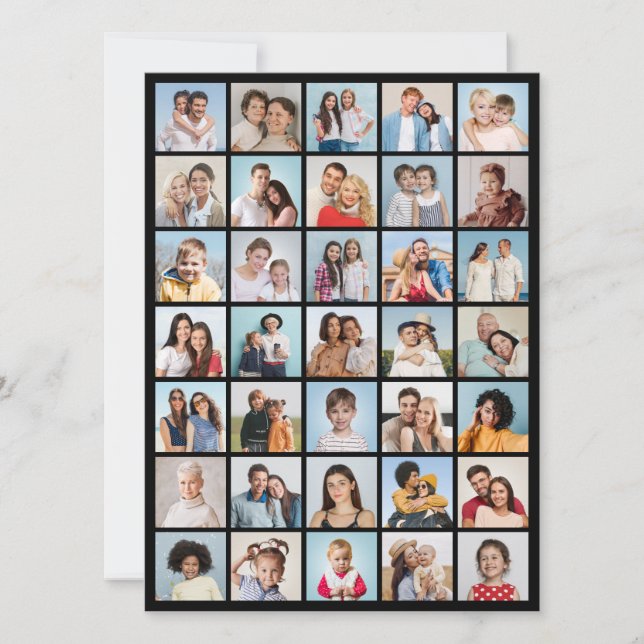 Create Your Own 35 Photo Collage Greeting Card (Front)