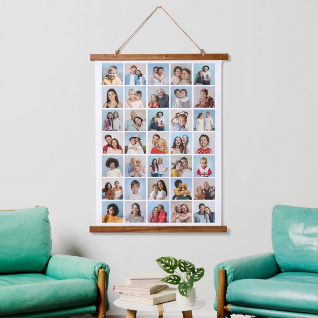Create Your Own 35 Photo Collage Hanging Tapestry (Living Room)