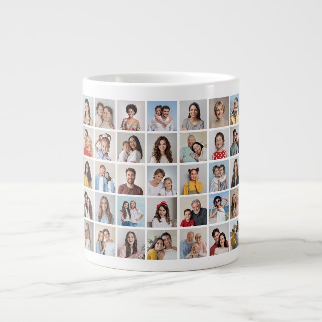 Create Your Own 35 Photo Collage Large Coffee Mug (Front)