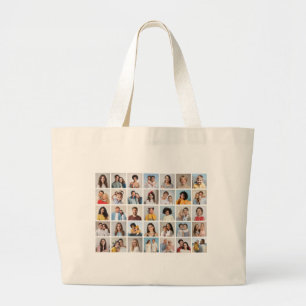 Create Your Own 35 Photo Collage Large Tote Bag