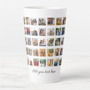 Create Your Own 35 Photo Collage Latte Mug