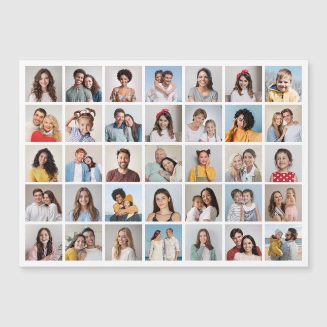 Create Your Own 35 Photo Collage Magnetic Card (Front)