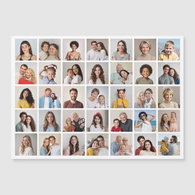 Create Your Own 35 Photo Collage Magnetic Card (Front)