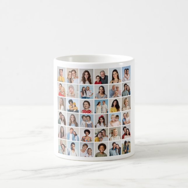 Create Your Own 36 Photo Collage Coffee Mug (Center)