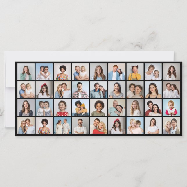 Create Your Own 36 Photo Collage Greeting Card (Front)